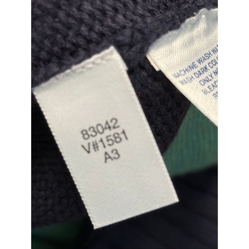 Lands End Classic Striped Crew Neck Sweater Women’s Size Medium Green and Navy B - Picture 8 of 11